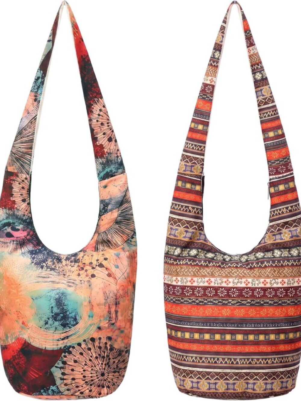 Boho Chic Crossbody Shoulder Bags - 2 Pcs Bohemian Handbags for Women